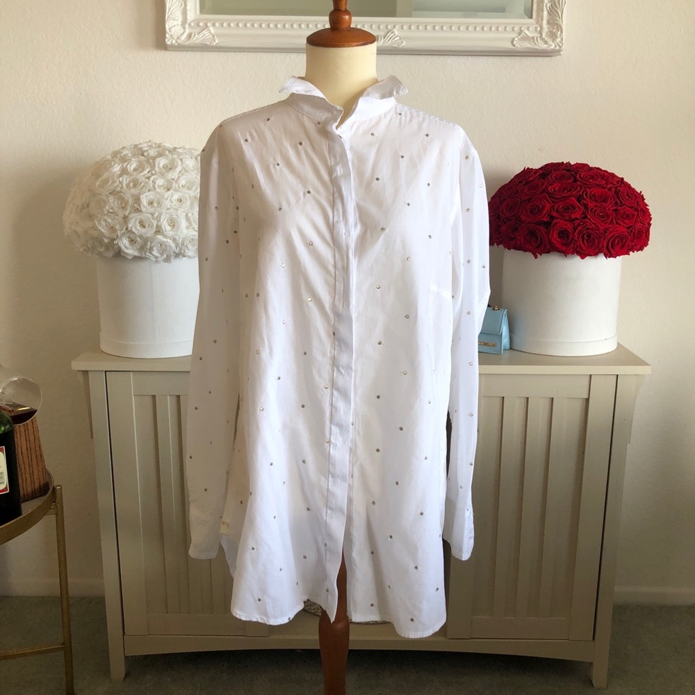 Beate Heymann Button Down, Gold Dots